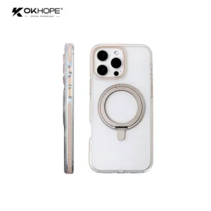 Clear Shockproof Star Moon Rhinestone Tri-Color Chain Design Magnetic Wireless Charging Phone Case Compatible for Samsung