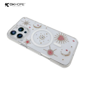 Two-Tone Gradient Magnetic Phone Case for Shockproof Transparent Cover for iPhone 15/14/13 Series Includes PC Holster