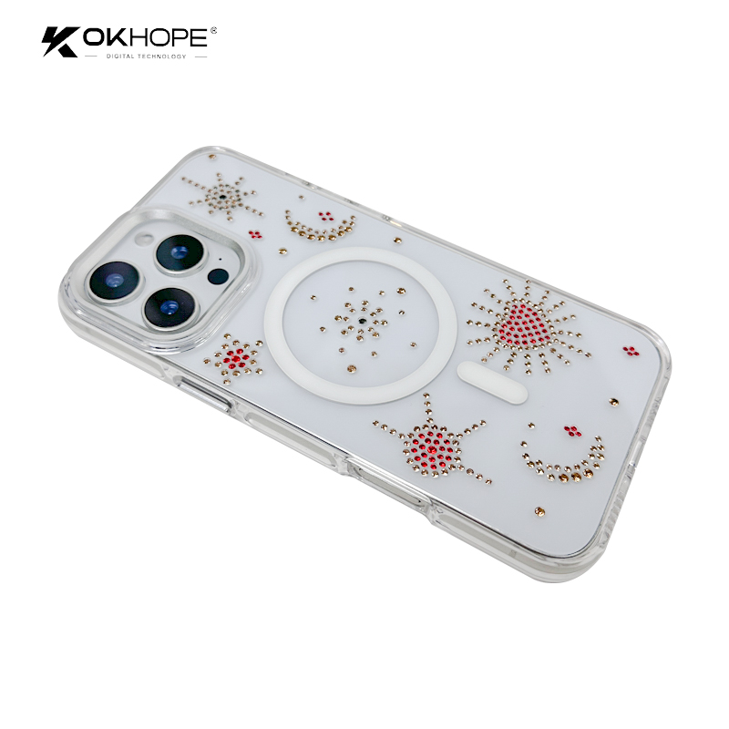 Two-Tone Gradient Magnetic Phone Case for Shockproof Transparent Cover for iPhone 15/14/13 Series Includes PC Holster