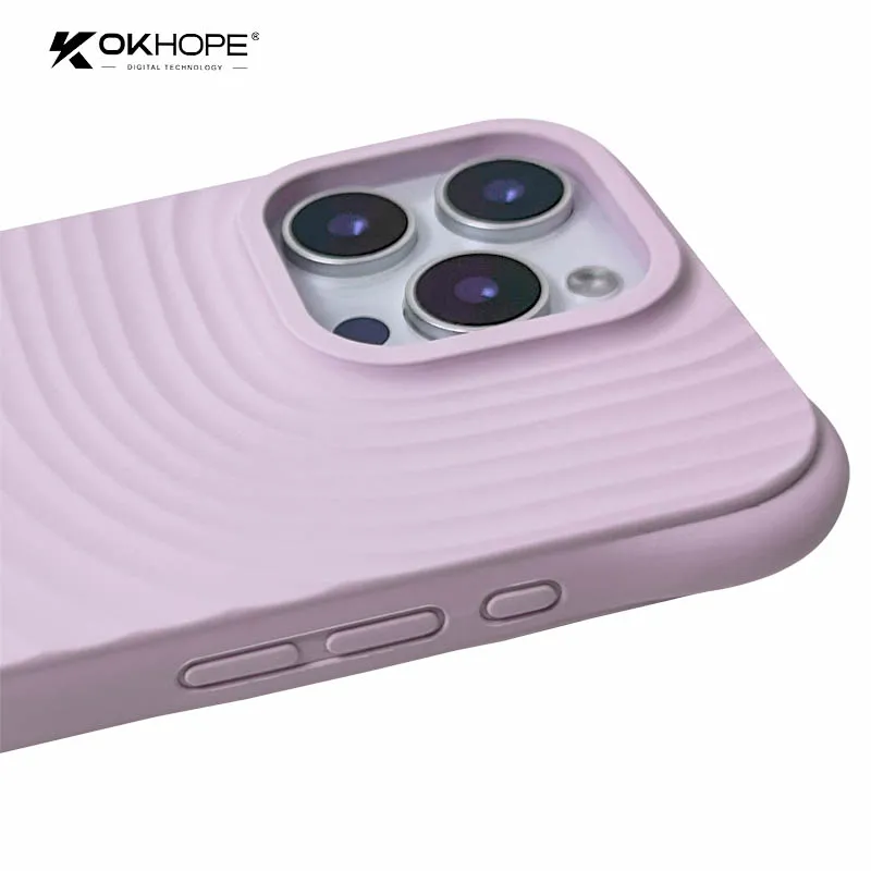 Top Selling Ripple Texture Magnetic Liquid Silicone Phone Cases for iPhone 13 14 15 Multiple Colors Available for Wholesale