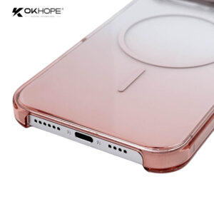 Ultra-Thin Anti-Yellowing TPU Magnetic Phone Case for iPhone 15/14 Pro Max Gradient Lens Bracket Compatible