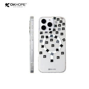 Clear Shockproof Star Moon Rhinestone Tri-Color Chain Design Magnetic Wireless Charging Phone Case Compatible for Samsung